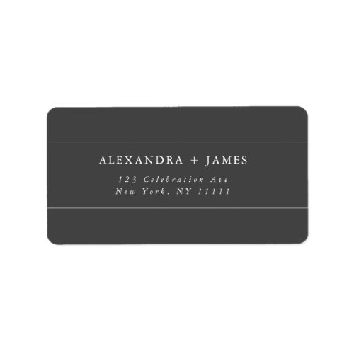 Charcoal Grey Large Modern Return Address Label