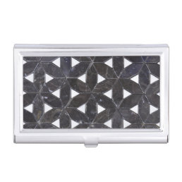 Charcoal Grey Mosaic |  flower of life pattern Business Card Case