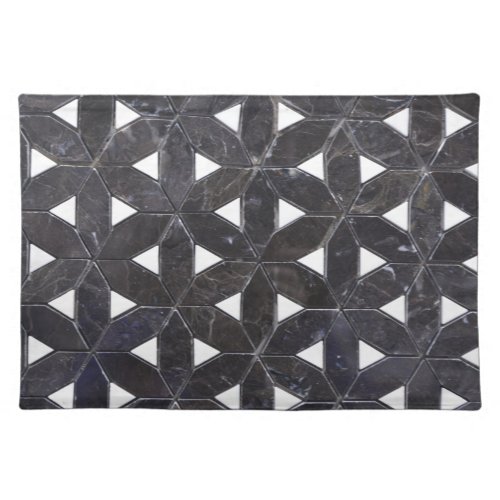 Charcoal Grey Mosaic flower of life pattern Cloth Placemat