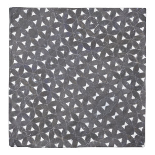 Charcoal Grey Mosaic flower of life pattern Duvet Cover