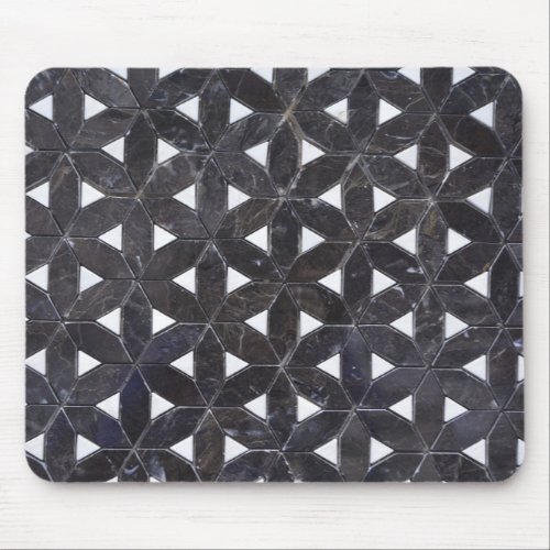 Charcoal Grey Mosaic   flower of life pattern Mouse Pad