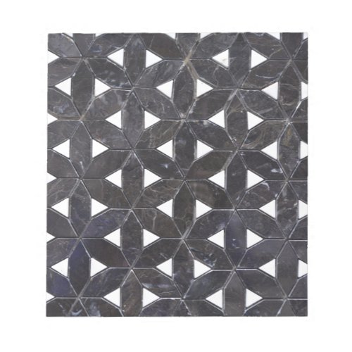 Charcoal Grey Mosaic   flower of life pattern Notepad