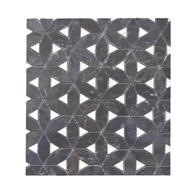 Charcoal Grey Mosaic |  flower of life pattern Notepad (Front)
