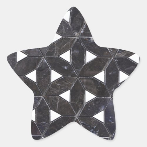 Charcoal Grey Mosaic   flower of life pattern Star Sticker
