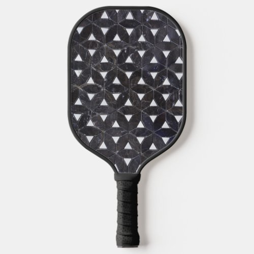 Charcoal Grey  mosaic  flower of life  Pickleball Paddle