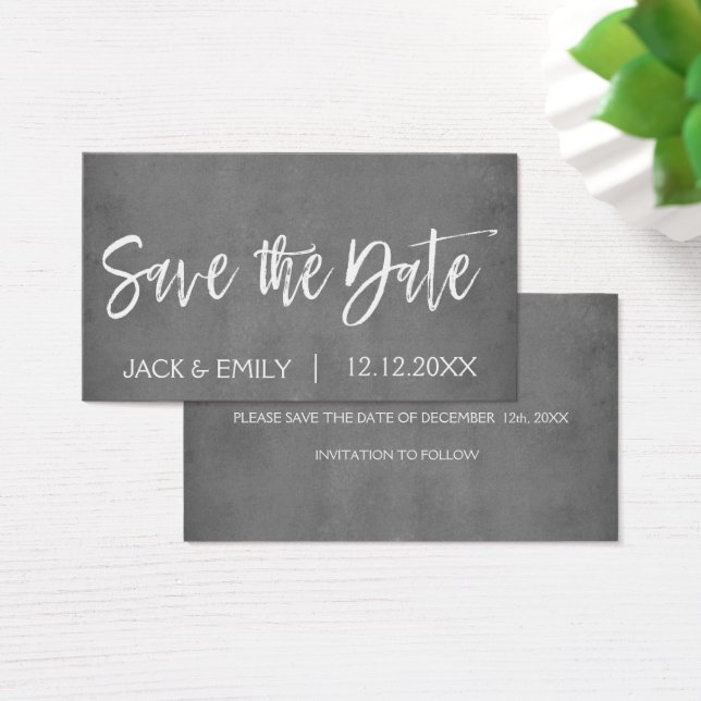 Charcoal Grey or Silver Save the Date (Desk)