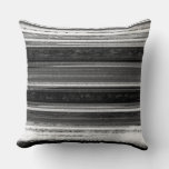 Charcoal Grey Textured Abstract Stripe Pattern Throw Pillow