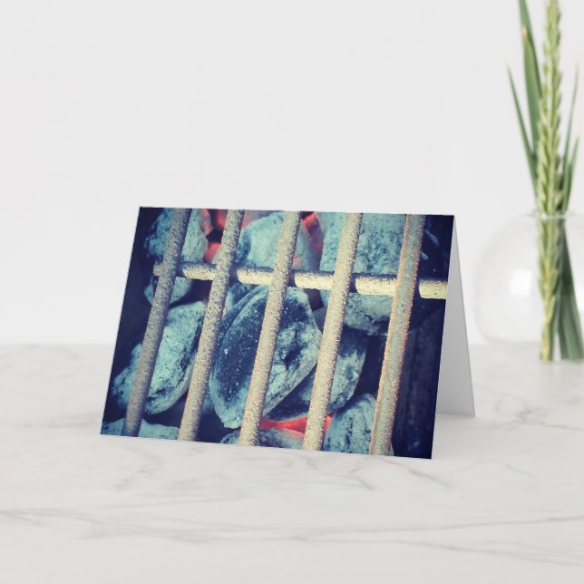 "Charcoal Grill" Get Well Card (Front)