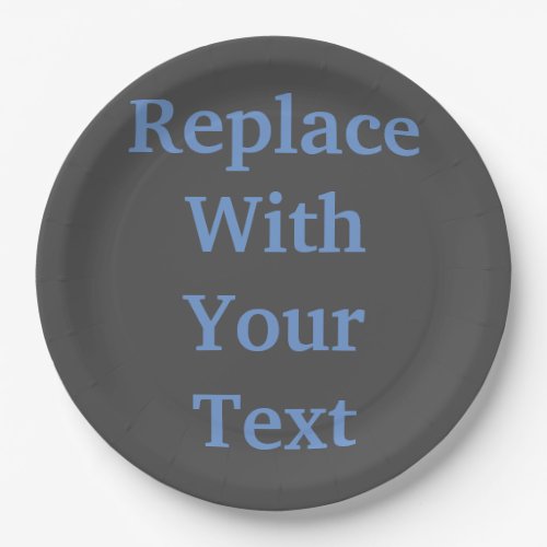 Charcoal Heather Add Your Own Text Replacement Paper Plates