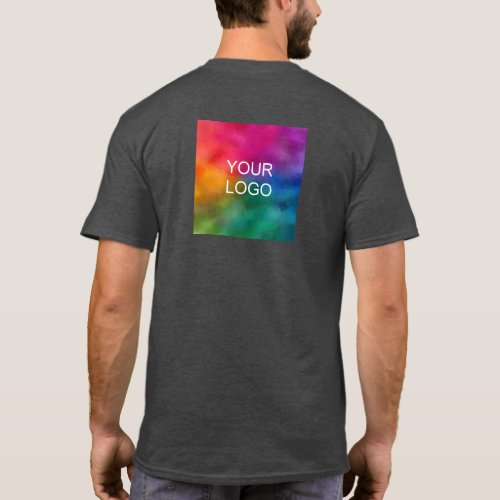 Charcoal Heather Color Template Upload Logo T_Shirt