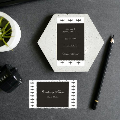 Charcoal Infinite Dragonfly Business Card