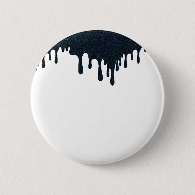 Charcoal Ink Drip Button – Top Drizzle Design (Front)