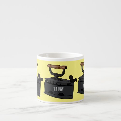 Charcoal iron cartoon illustration  espresso cup