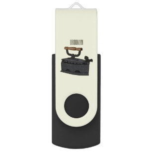 Charcoal iron cartoon illustration flash drive