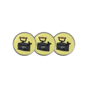 Charcoal iron cartoon illustration  golf ball marker