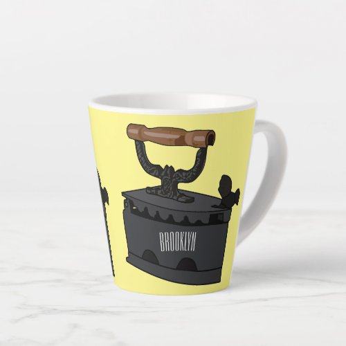 Charcoal iron cartoon illustration  latte mug
