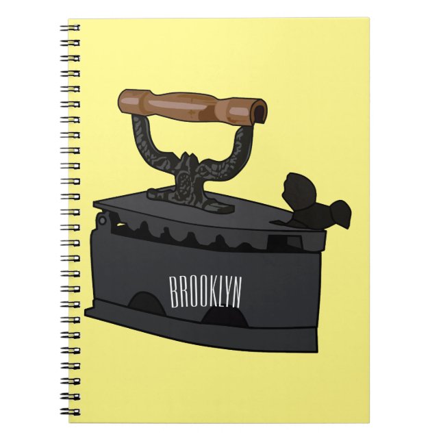 Charcoal iron cartoon illustration  notebook (Front)