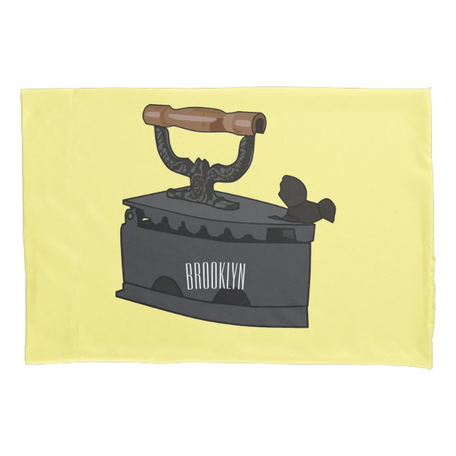 Charcoal iron cartoon illustration  pillow case (Front)