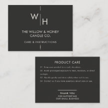 Charcoal Ivory Minimalist Small Business Care Card