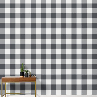 Charcoal Jumbo Buffalo Plaid Gingham Wallpaper