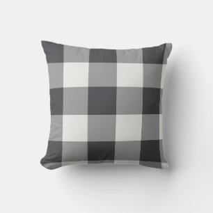 Charcoal Large Buffalo Check Gingham Throw Pillow