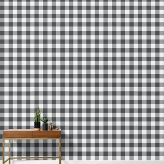Charcoal Large Buffalo Check Gingham Wallpaper
