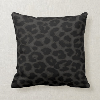 Charcoal Leopard Throw Pillow