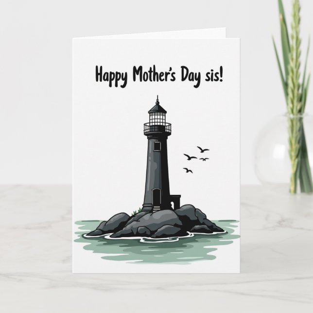 Charcoal Lighthouse Card (Front)