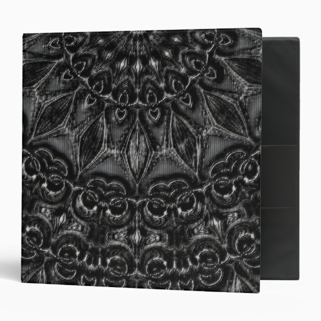 Charcoal Mandala  3 Ring Binder (Front/Inside)
