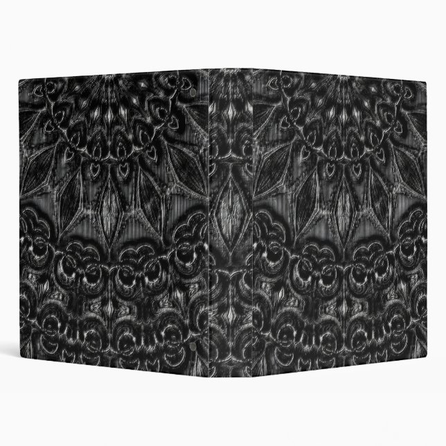 Charcoal Mandala  3 Ring Binder (Background)