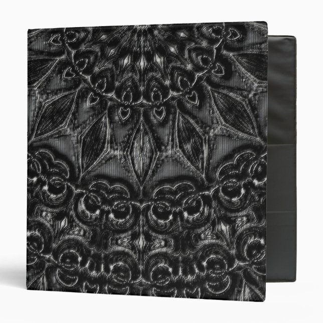 Charcoal Mandala  3 Ring Binder (Front/Inside)