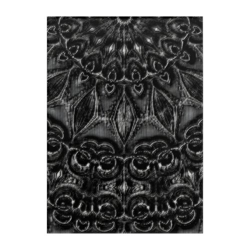 Charcoal Mandala  Acrylic Print