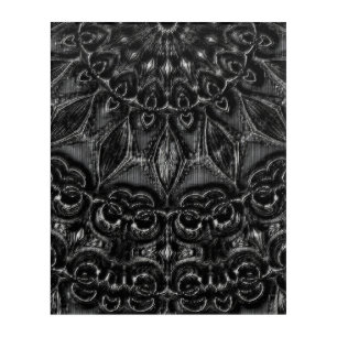 Charcoal Mandala  Acrylic Print