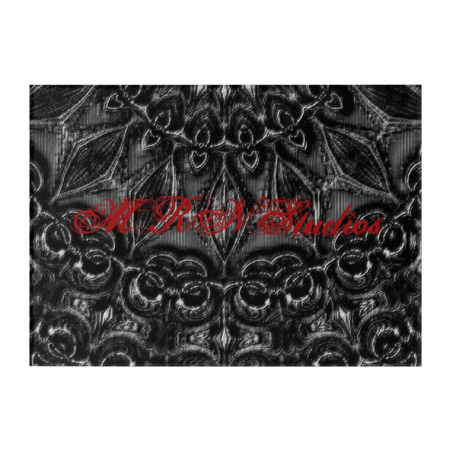 Charcoal Mandala  Acrylic Print (Front)