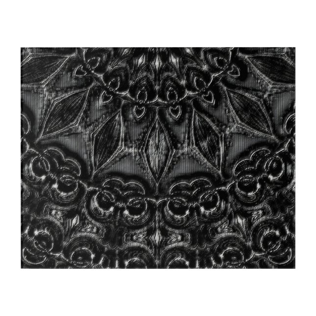 Charcoal Mandala  Acrylic Print (Front)