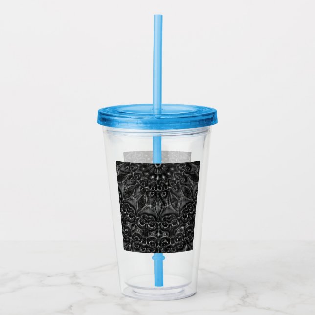 Charcoal Mandala  Acrylic Tumbler (Front)