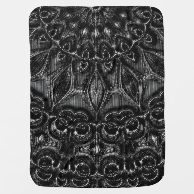 Charcoal Mandala  Baby Blanket (Front)