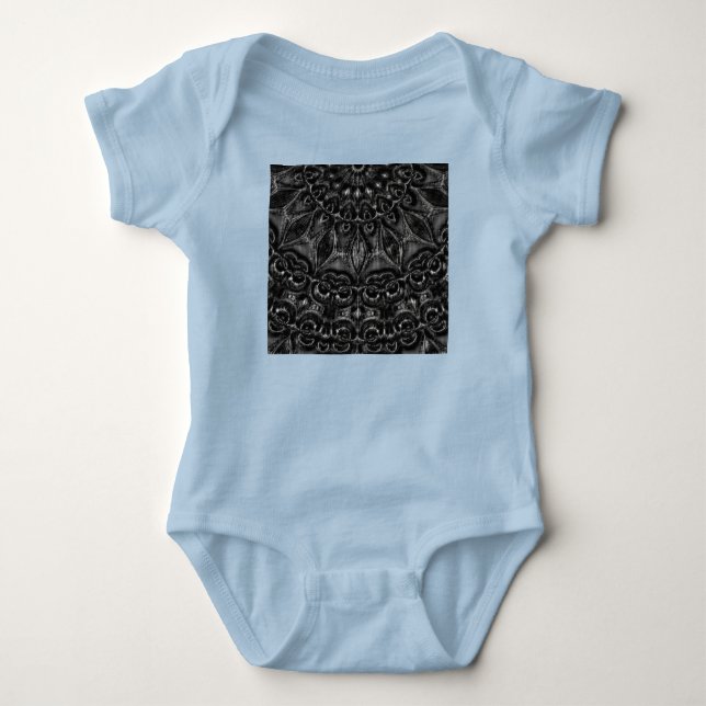 Charcoal Mandala  Baby Bodysuit (Front)