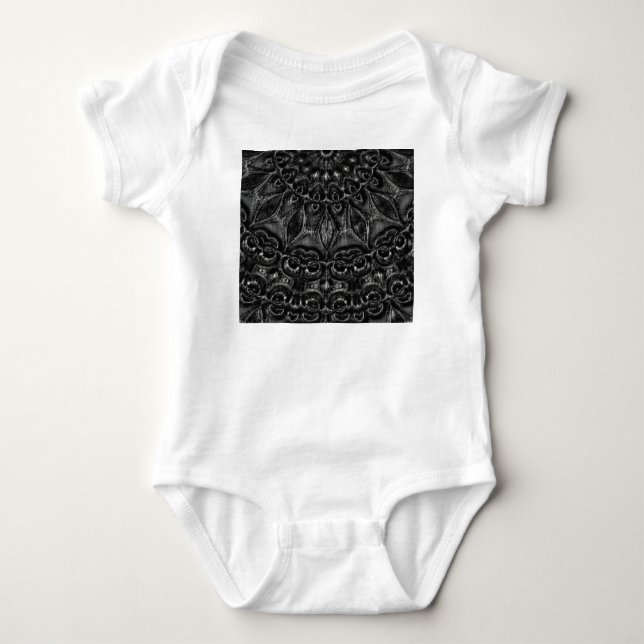 Charcoal Mandala  Baby Bodysuit (Front)