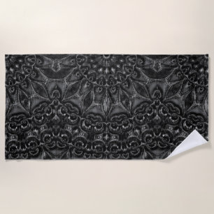 Charcoal Mandala Beach Towel