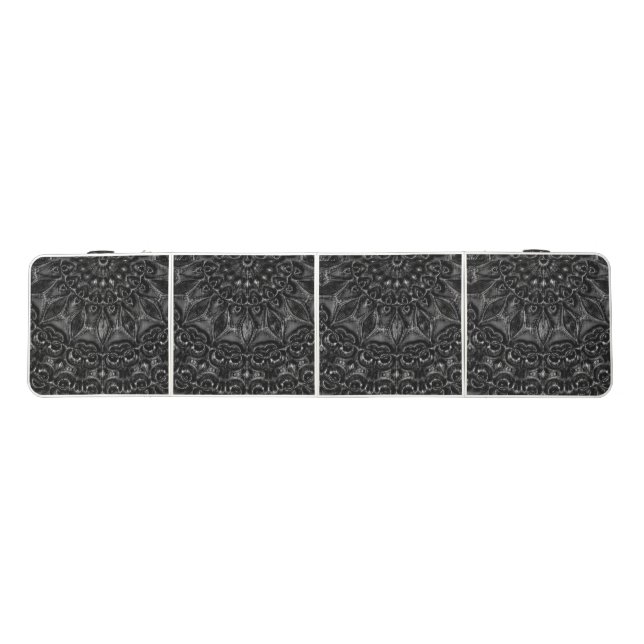Charcoal Mandala  Beer Pong Table (Top)