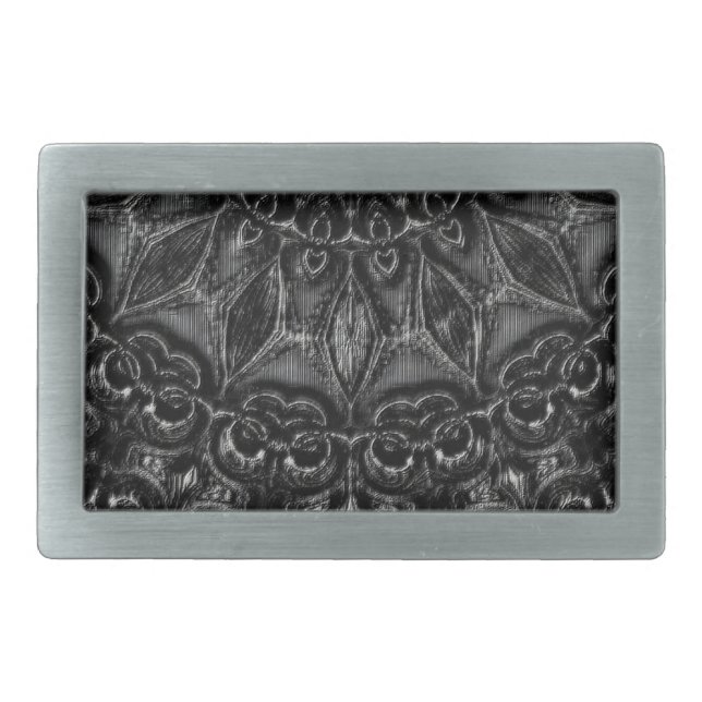 Charcoal Mandala   Belt Buckle (Front)