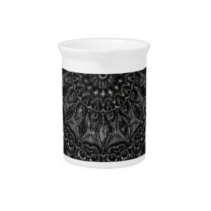 Charcoal Mandala  Beverage Pitcher