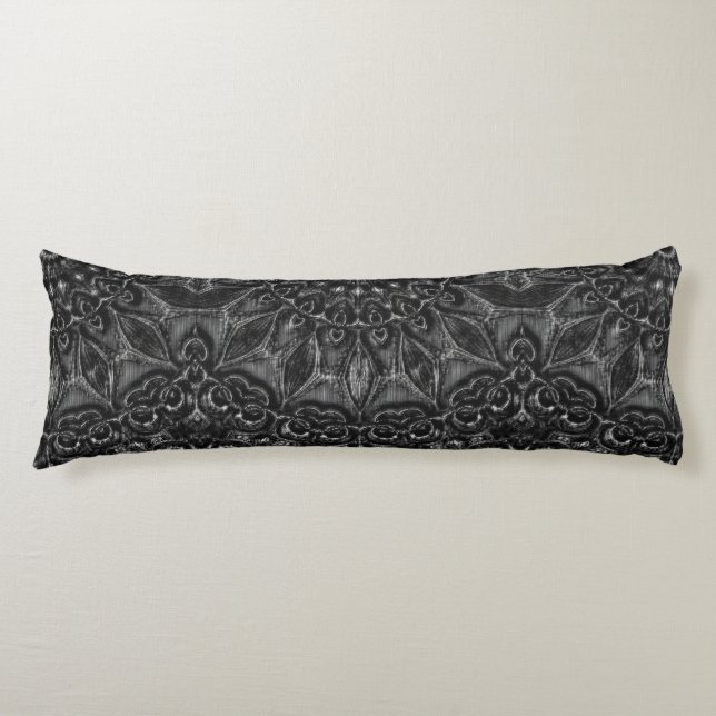 Charcoal Mandala   Body Pillow (Front)