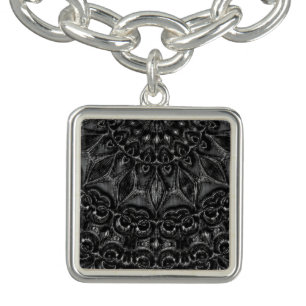 Charcoal Mandala  Bracelet