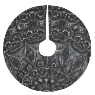 Charcoal Mandala  Brushed Polyester Tree Skirt