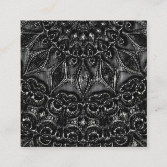 Charcoal Mandala  Business Card (Front)