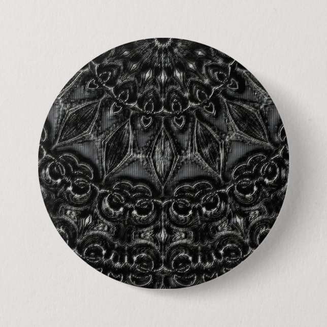 Charcoal Mandala  Button (Front)