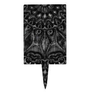 Charcoal Mandala Cake Topper