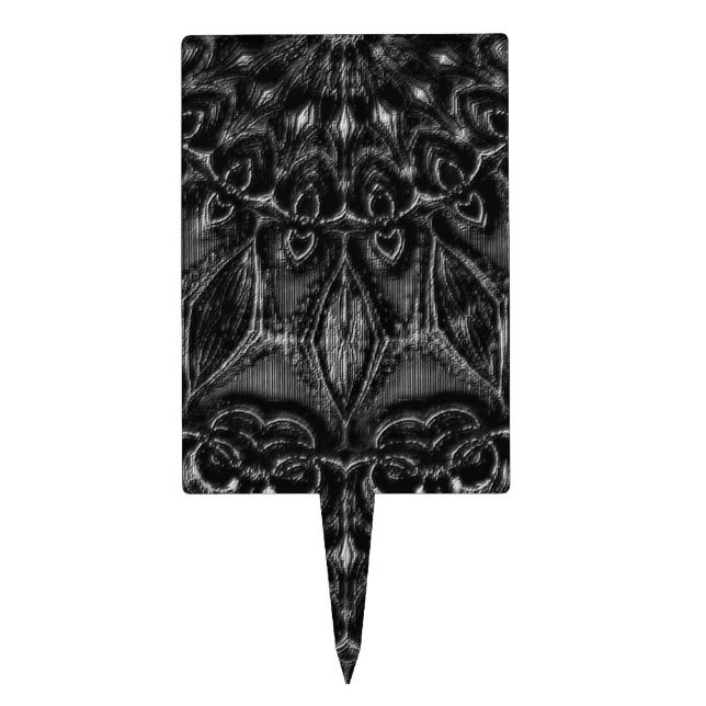 Charcoal Mandala  Cake Topper (Front)